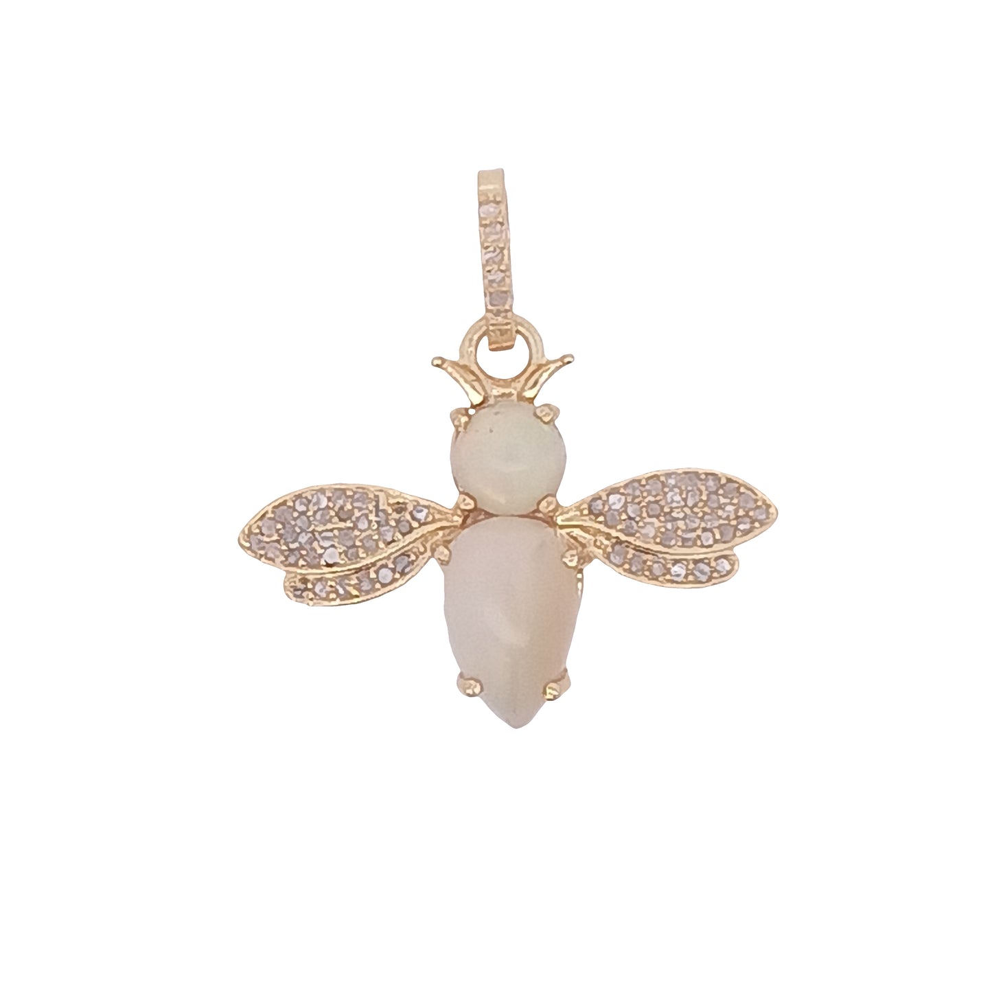 Diamond and Opal & Multi Sapphire Small Bee Charm
