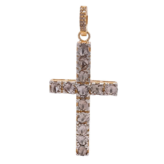 Diamond and Polki Cross Pendant