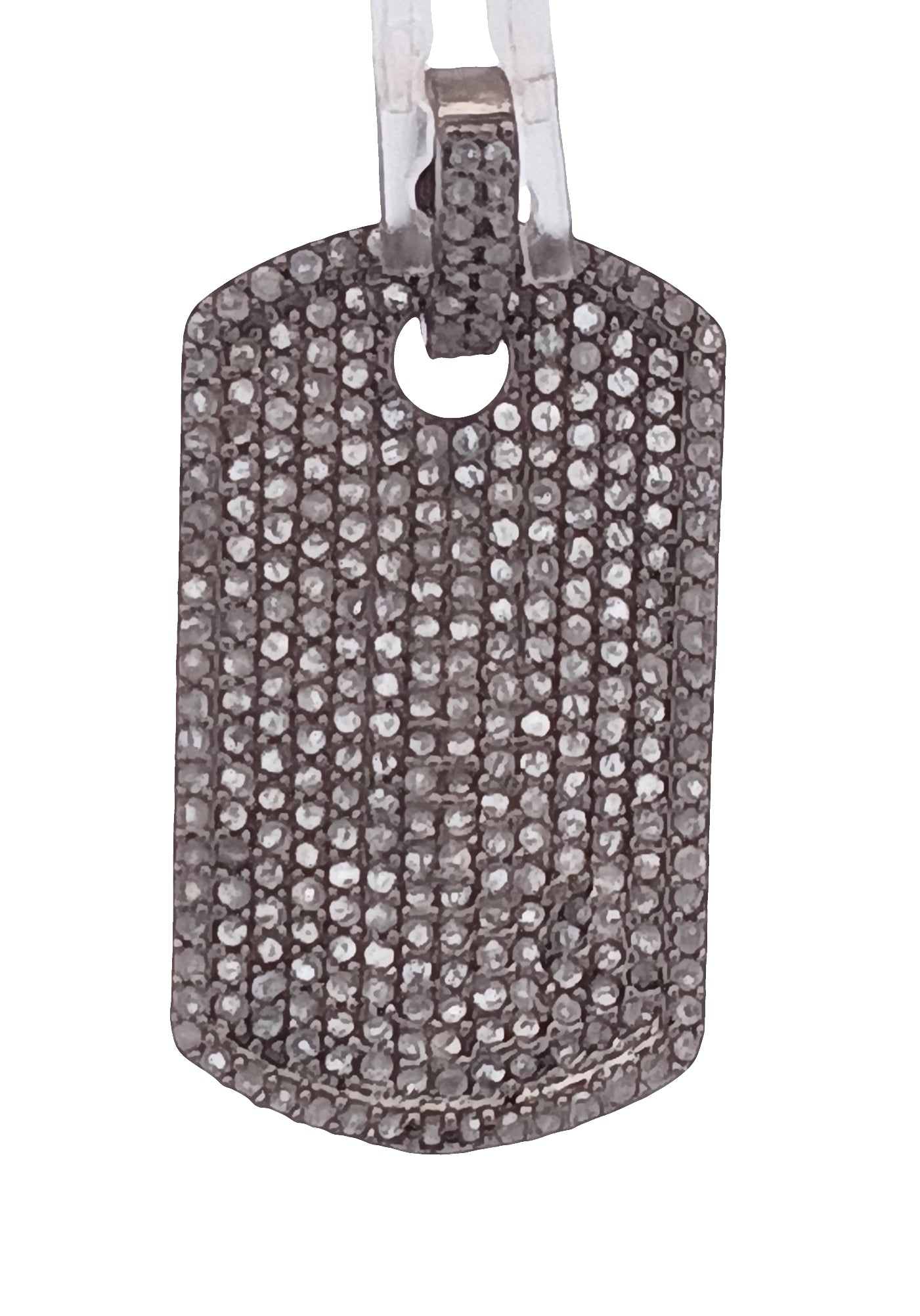 Pave Diamond Dog Tag Pendant