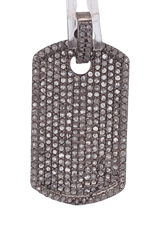 Pave Diamond Dog Tag Pendant