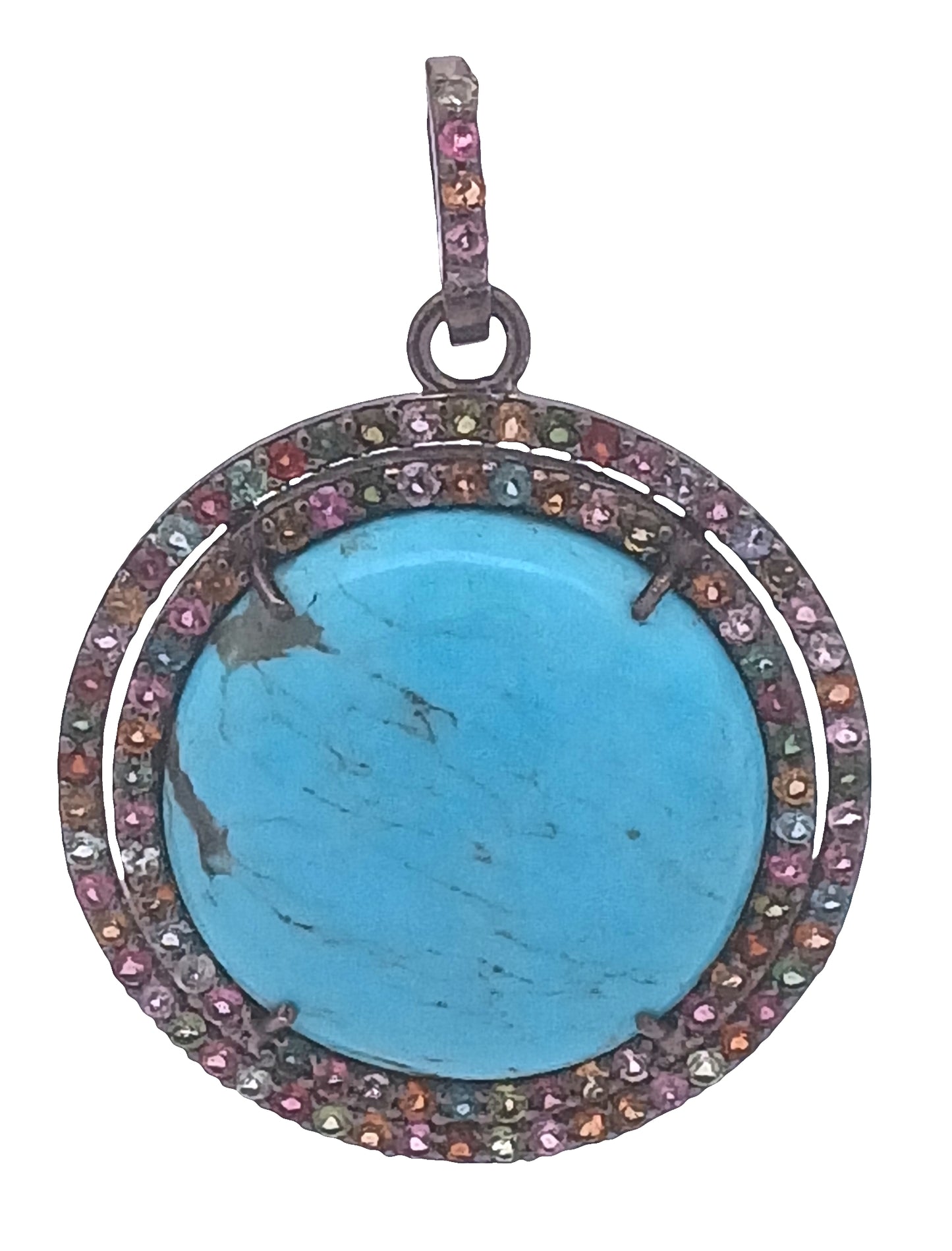 Tourmaline & Turquoise Pendant