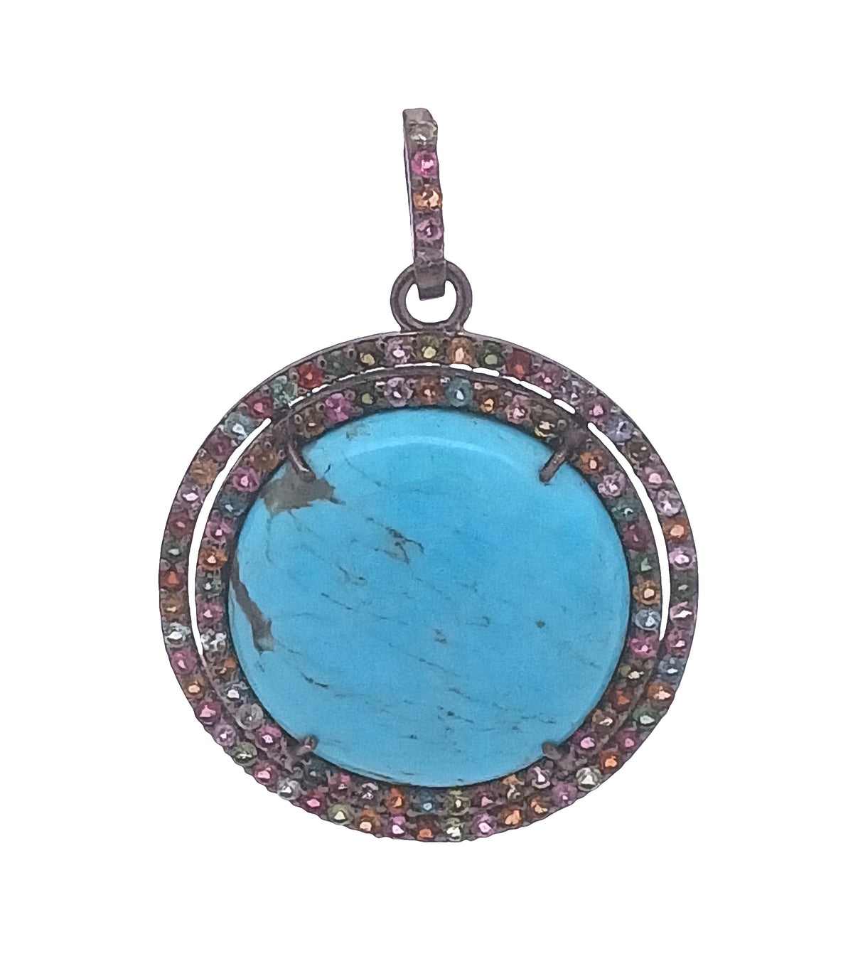 Tourmaline & Turquoise Pendant