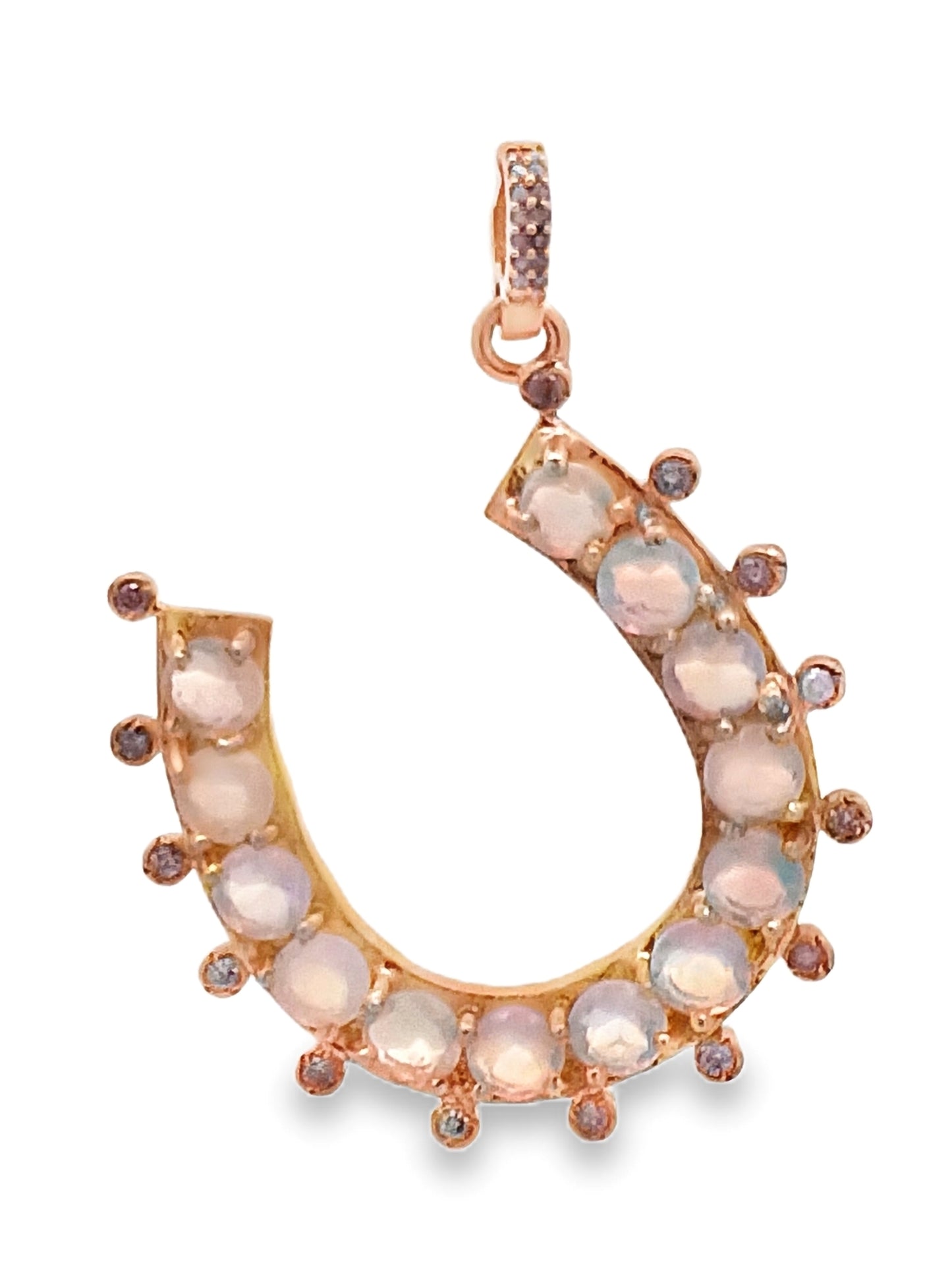 Diamond & Opal Horse Shoe Pendant