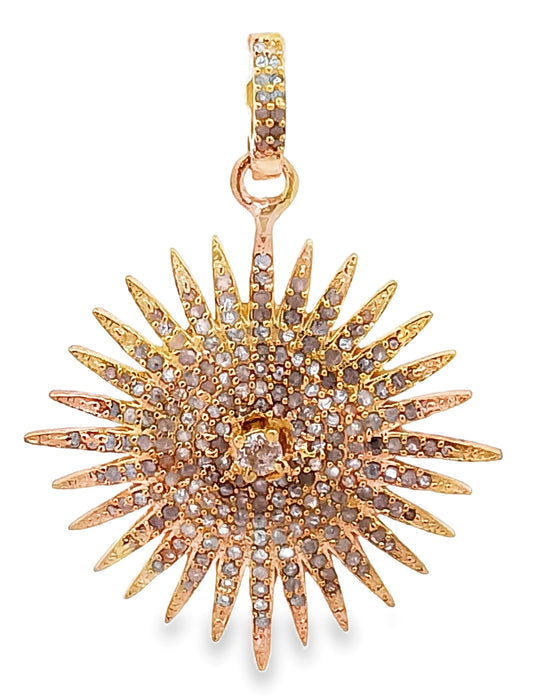 Pave Diamond Sunburst Pendant