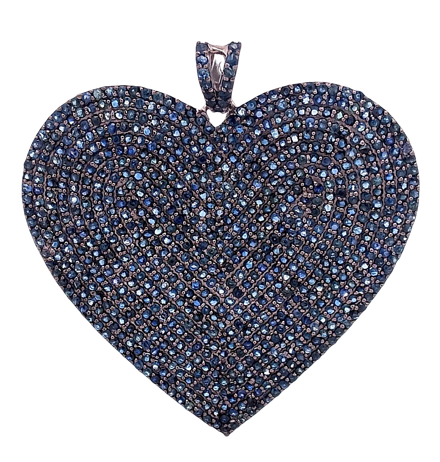 Big Ruby/ Blue Sapphire Heart Pendant