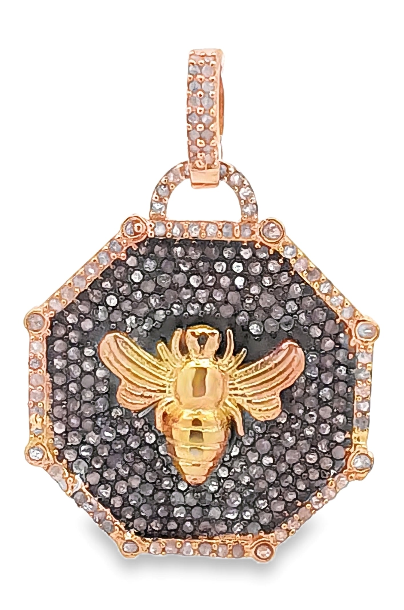 Hexegon Bee Diamond Pendant