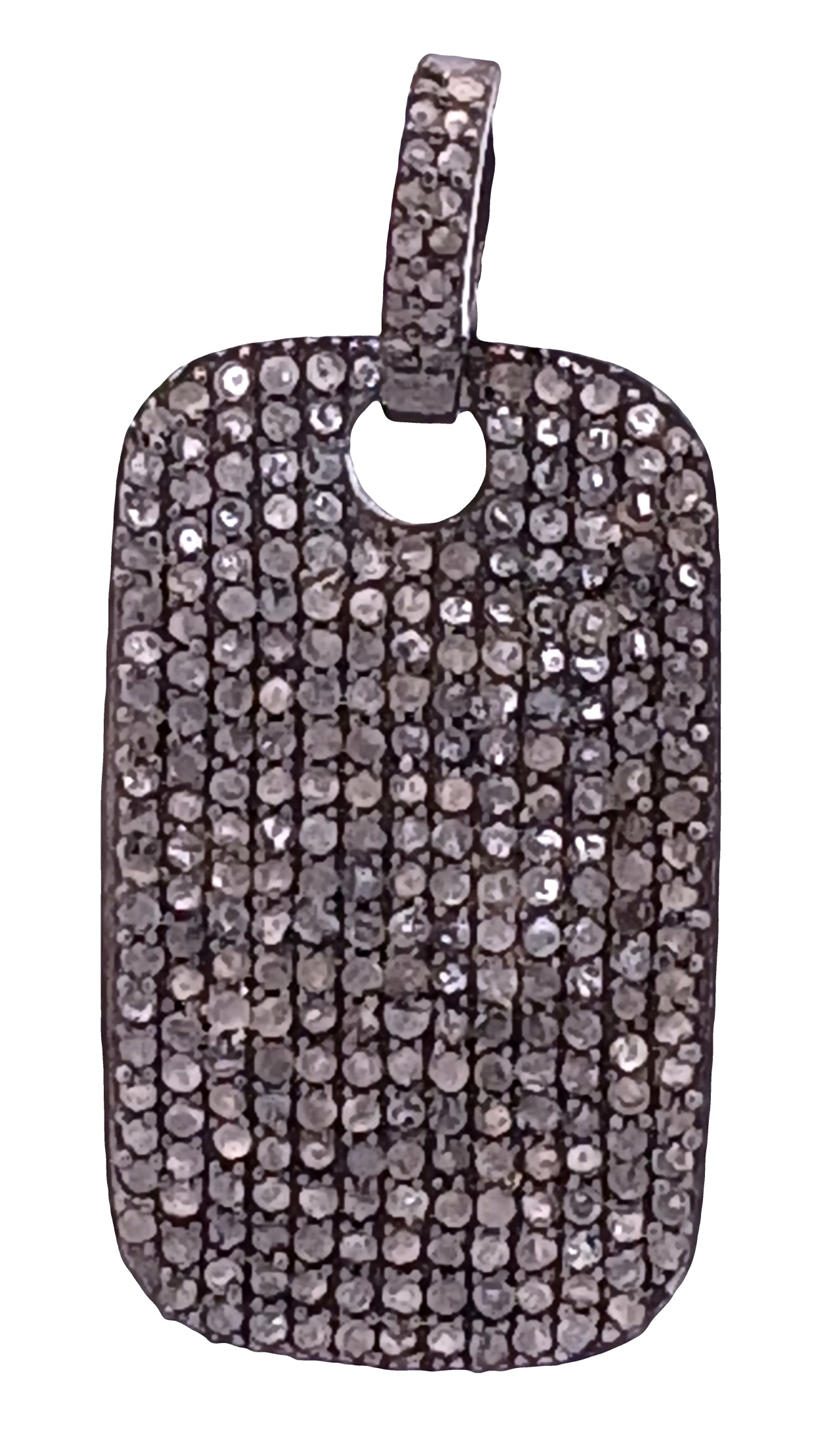 Pave Diamond Dog Tag Pendant