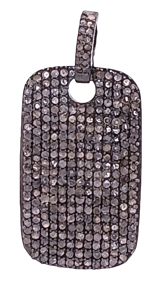 Pave Diamond Dog Tag Pendant