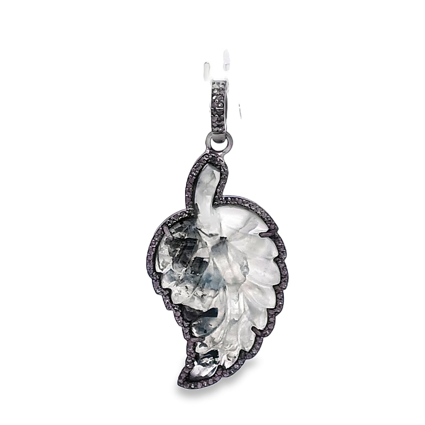Diamond & Leaf Gemstone Pendant