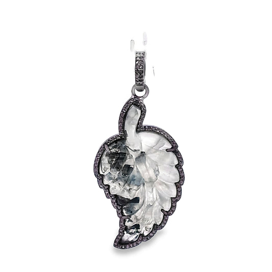 Diamond & Leaf Gemstone Pendant