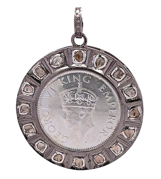 Polki Diamond Coin Pendant