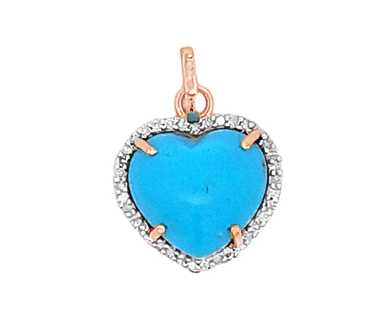 14kt Diamond & Gemstone Gold Heart Charm