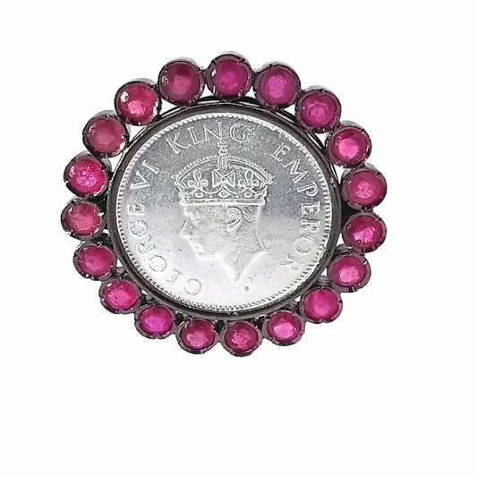 Gemstone Gini Coin Ring