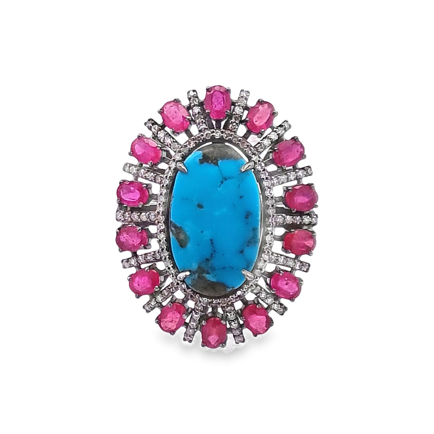Diamond & Turquoise with Ruby Ring