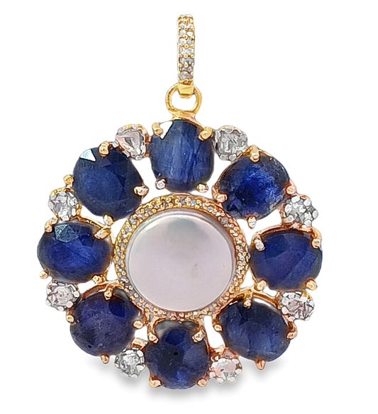 Diamond & Polki Gemstone Flower Pendant