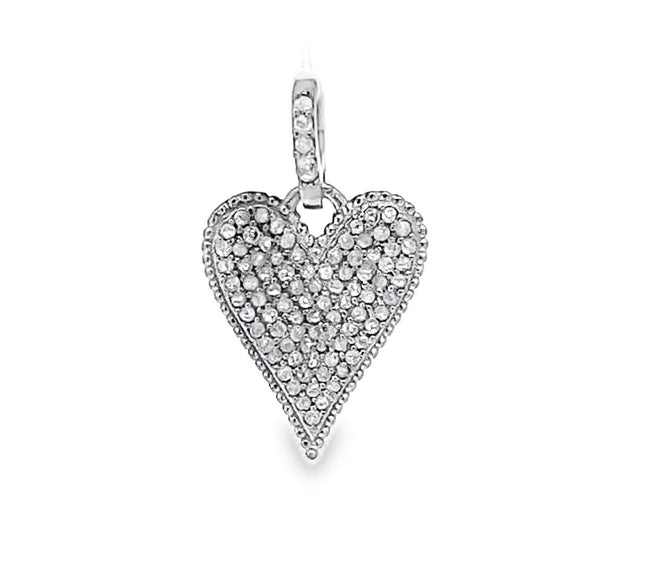 Small Pave Diamond Heart Charm