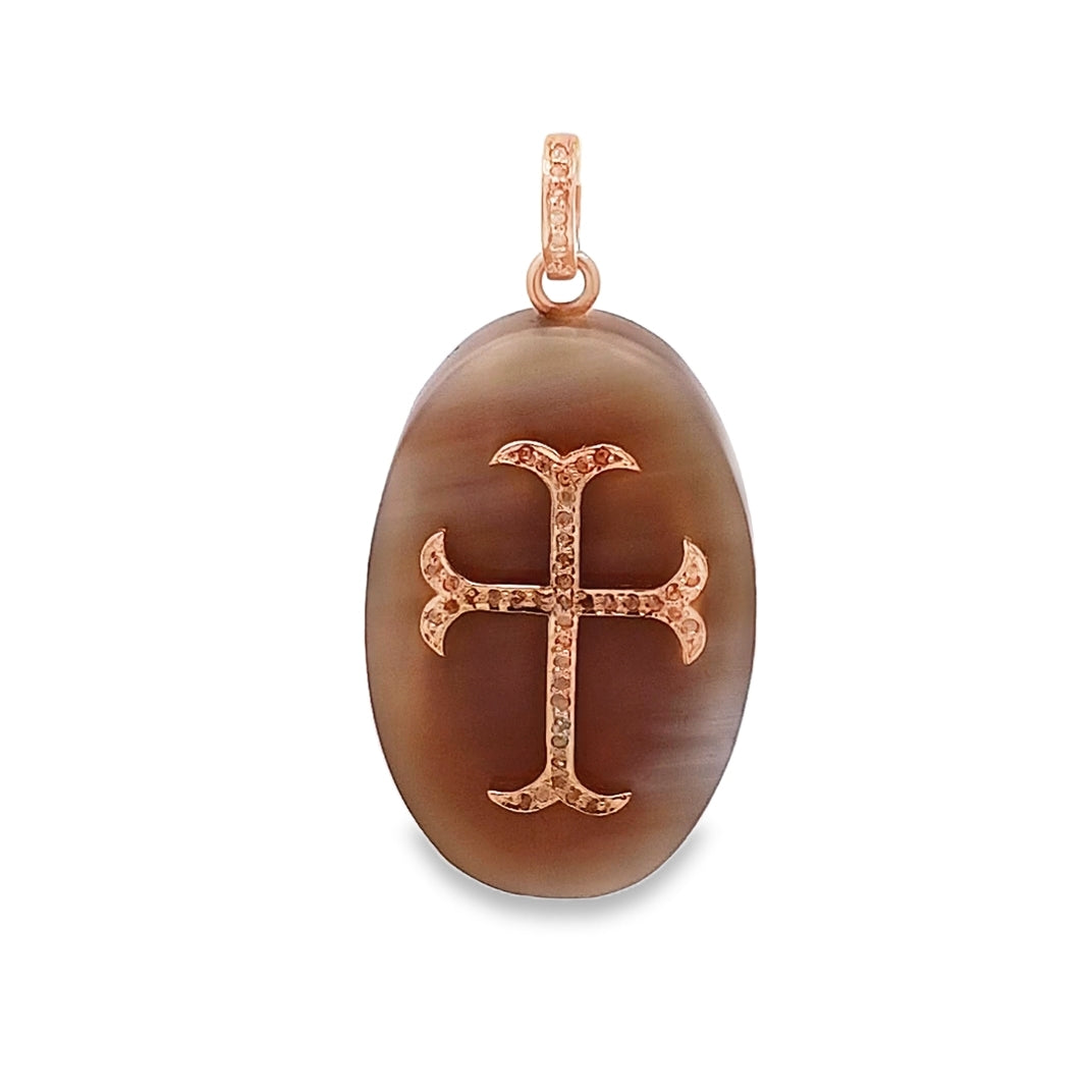 HORN DIAMOND CROSS PENDANT