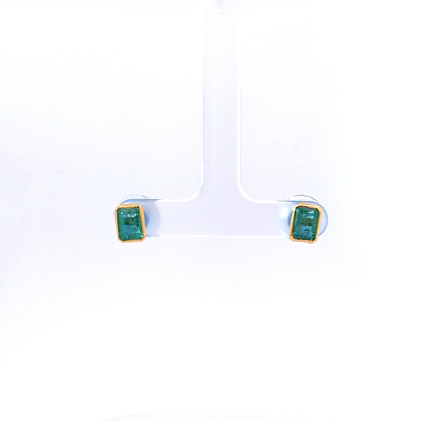 GOLD EMERALD EARRING