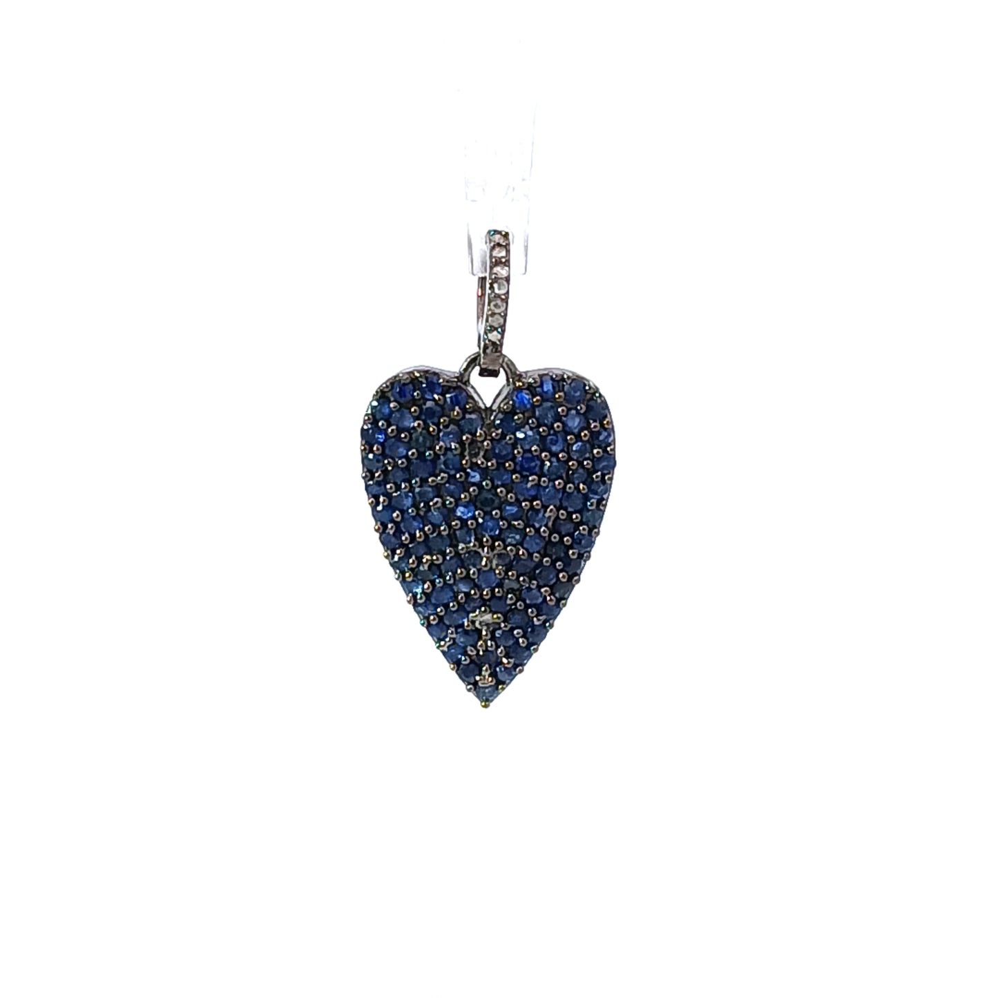 RUBY, Blue Sapphire and Diamond Heart Charm