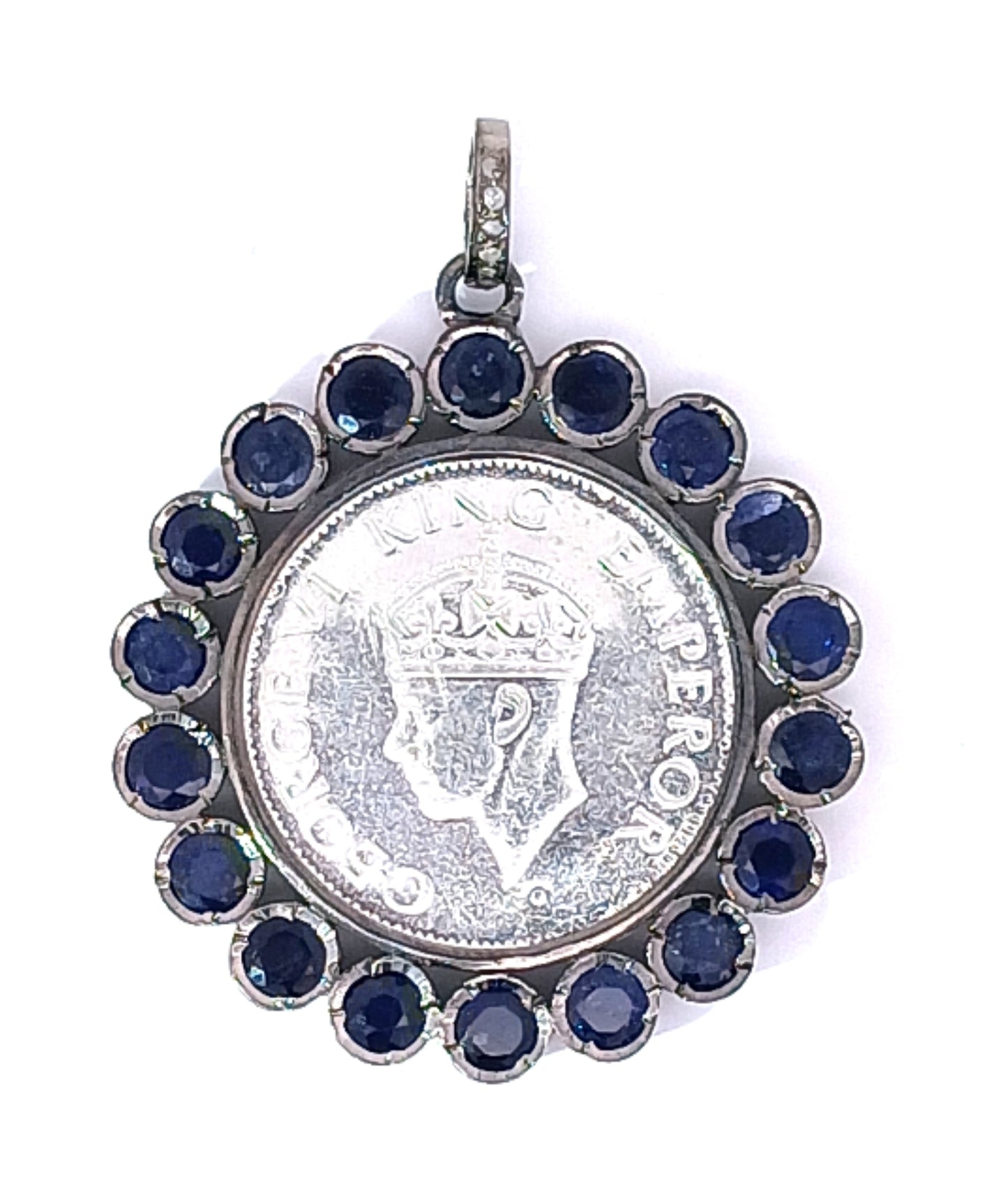 Blue Sapphire Coin Gini Pendant