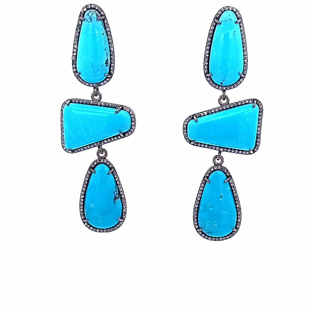 Diamond and Turquoise Earring
