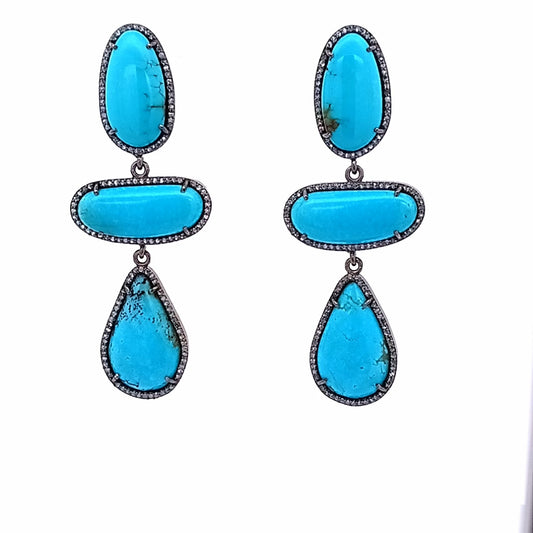 Diamond and Turquoise Earring