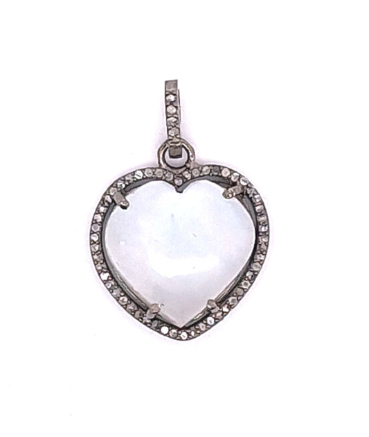 Diamond and Gemstone Heart Charm