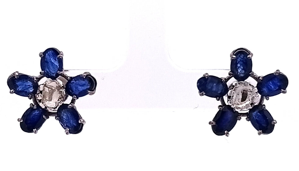 Polki and Ruby/ Emerald/ Blue Sapphire Earring