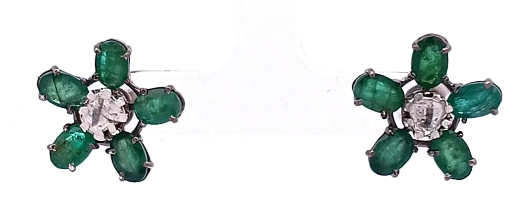 Polki and Ruby/ Emerald/ Blue Sapphire Earring