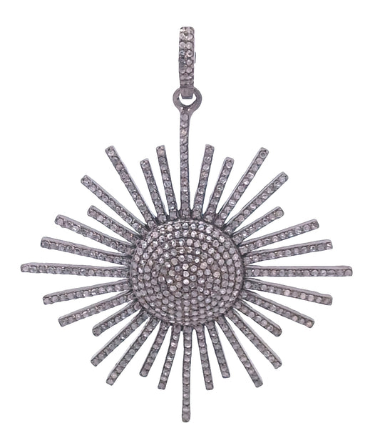 Pave Diamond Sun Pendant