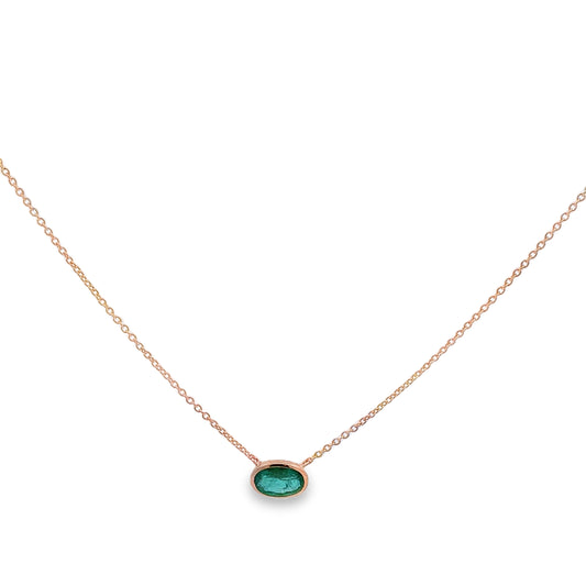 14kt Gold Emerald Chain Necklace