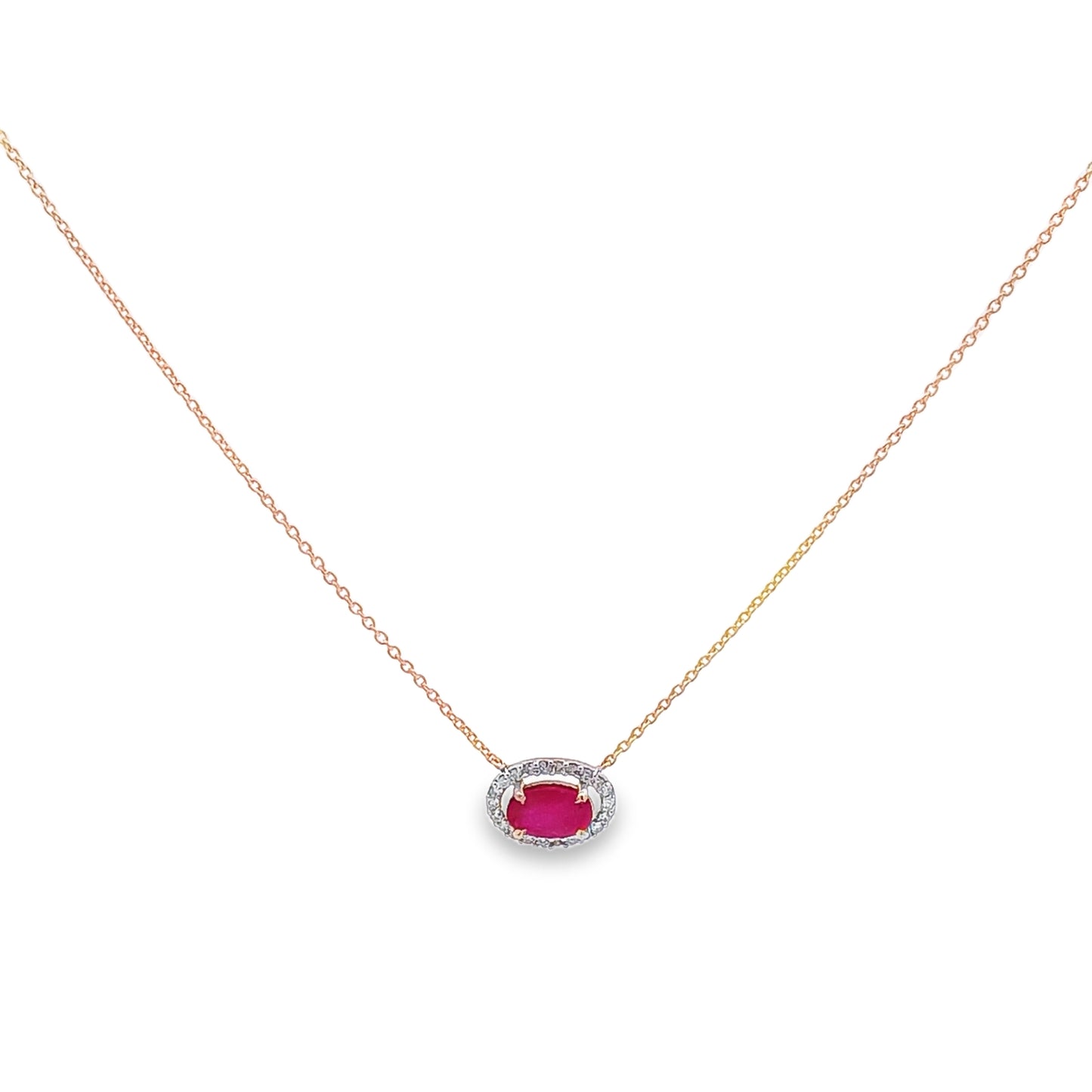 14kt Diamond and Blue Sapphire & Ruby Chain Necklace