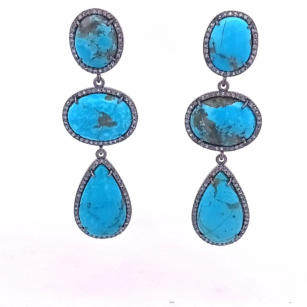 Diamond & Turquoise Earring
