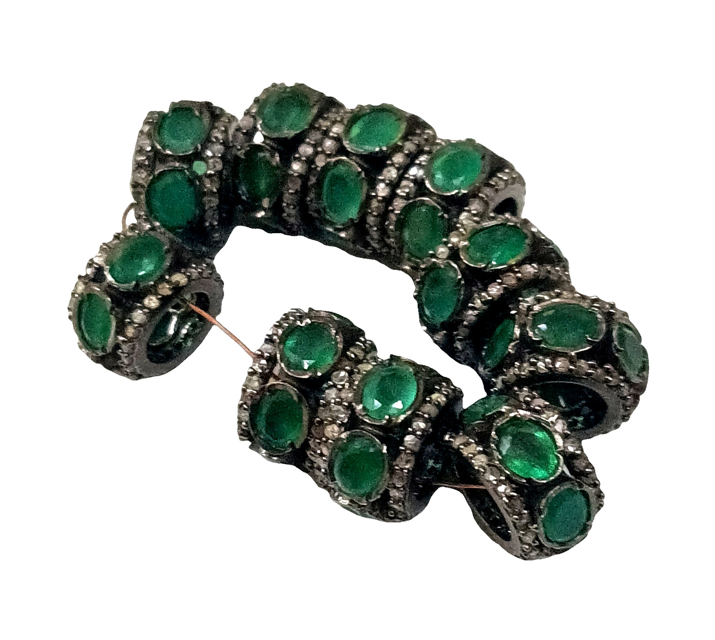 Diamond & Emerald, Ruby and Blue Sapphire Beads