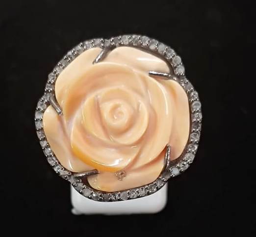 Diamond and Flower Ring