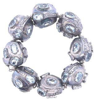 Aqua Marine and Diamond Beads