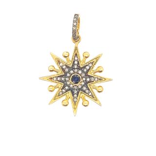 Star Diamond and Blue Sapphire Pendant