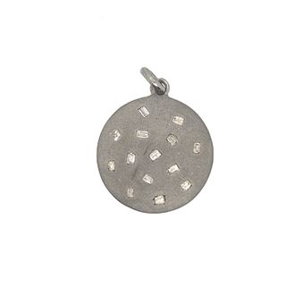 Round Diamond and Baguette Pendant