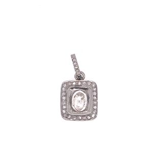 Square Design All Diamond and Polki Pendant