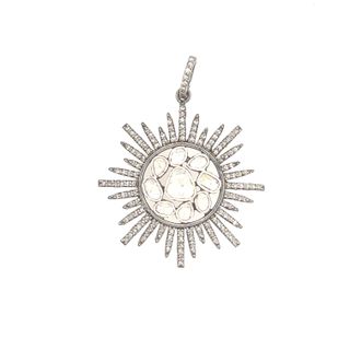 Sun Diamond and Polki Pendant