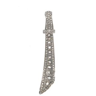 Sword All Diamond Pendant