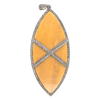 Agate Shape Diamond and Stone Pendant