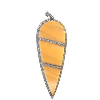 Agate Shape Diamond and Stone Pendant