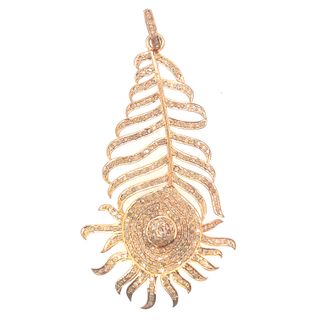 Feather Design Diamond Pendant