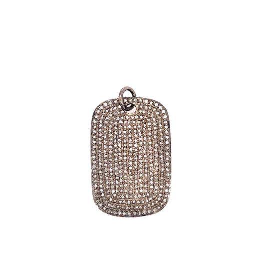 Dog Tag All Diamond Pendant